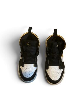 Nike Kids High-Top Sneakers in Black, White & Yellow